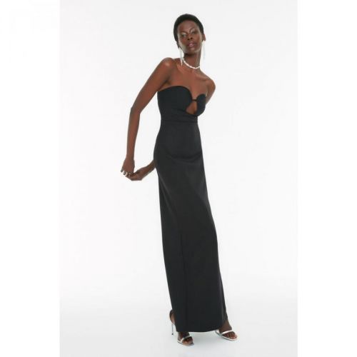 Trendyol Black Collar Detailed Evening Dress & Graduation Dress