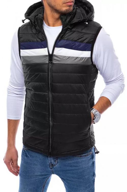 Men's quilted black vest Dstreet TX4032