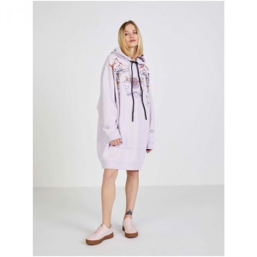 Light Purple Women Patterned Hoodie Dress Replay - Women