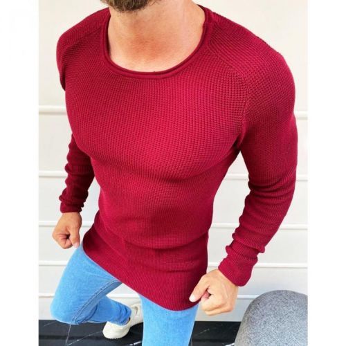 Maroon men's pullover sweater WX1614