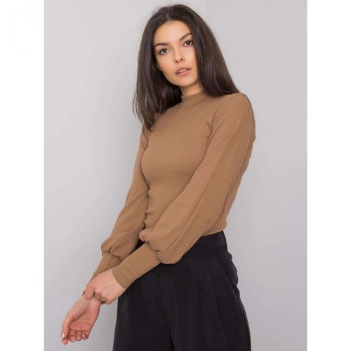 RUE PARIS Dark beige cotton blouse