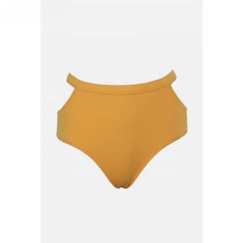 Trendyol Orange Textured High Waist Bikini Bottom