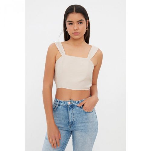 Trendyol Mink Crop Blouse