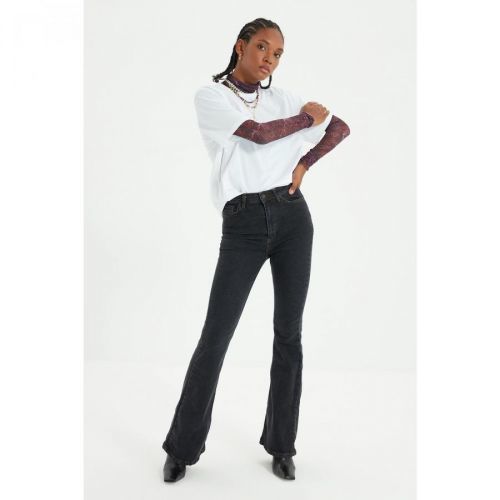 Trendyol Black High Waist Flare Jeans
