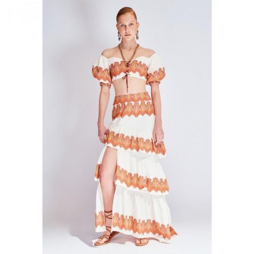 Trendyol Multicolored Shawl Patterned Ruffle Detailed Skirt