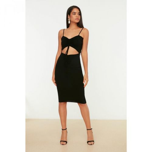 Trendyol Black Pleated Dress