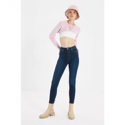 Trendyol Dark Blue High Waist Skinny Jeans