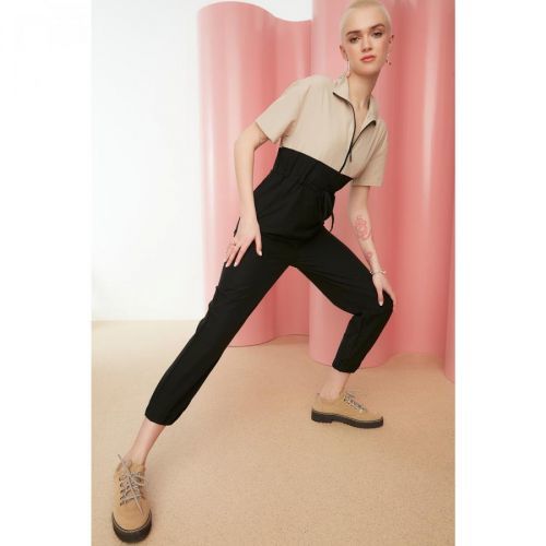 Trendyol Black Zipper Jumpsuit