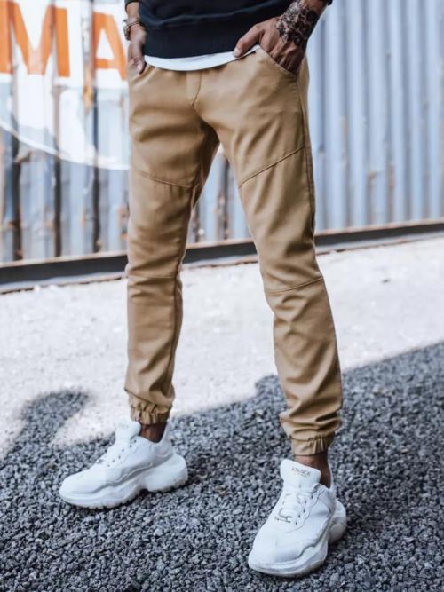 Men's sweatpants joggers, camel Dstreet UX3304