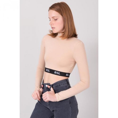 BSL Beige turtleneck short top