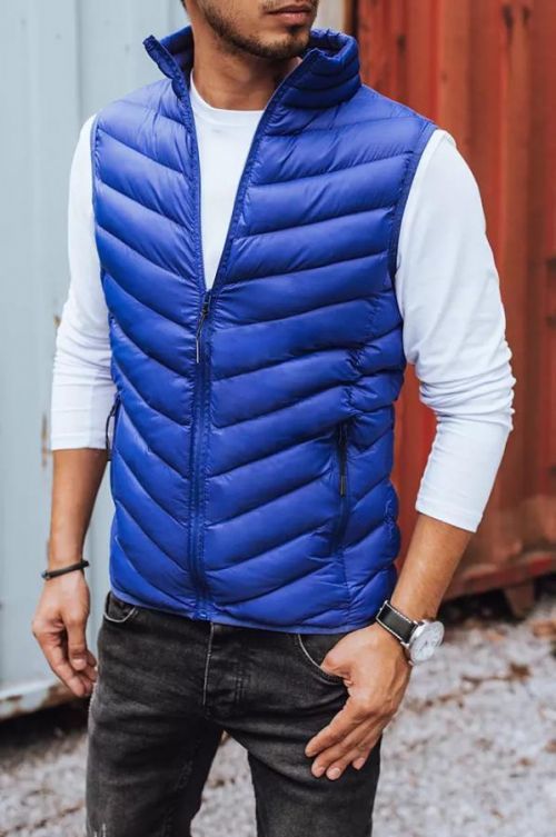 Men's quilted vest navy blue Dstreet TX3571z
