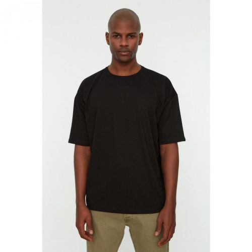 Trendyol Black Men's Basic Crew Neck Oversize Short Sleeve T-Shirt