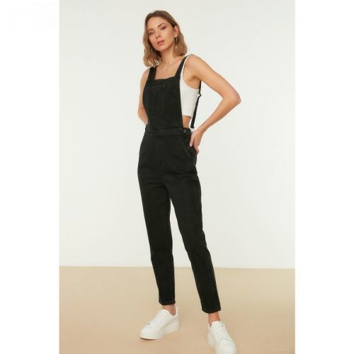 Trendyol Black Strap Denim Overalls