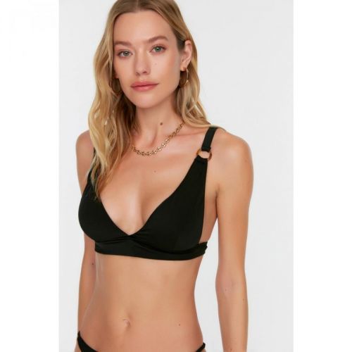 Trendyol Black Accessory Detailed Bikini Top