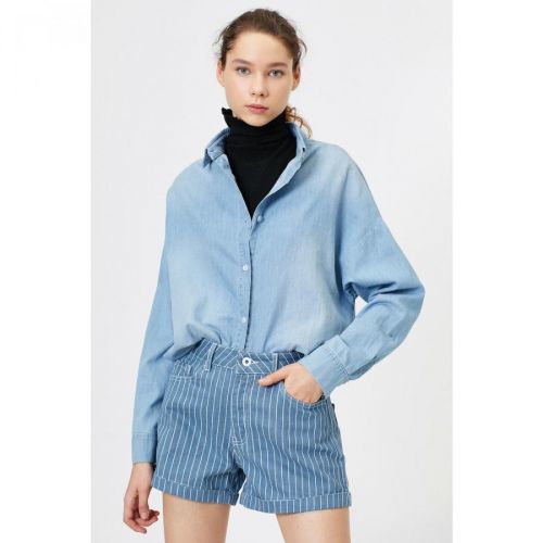Koton Women's Blue Pocket Detailed Sort