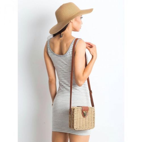 White and gray striped dress