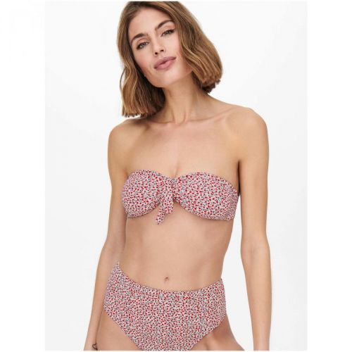 White-red floral swimsuit top ONLY Ella - Women