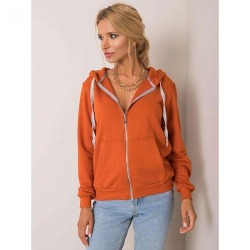 Dark orange cotton hoodie