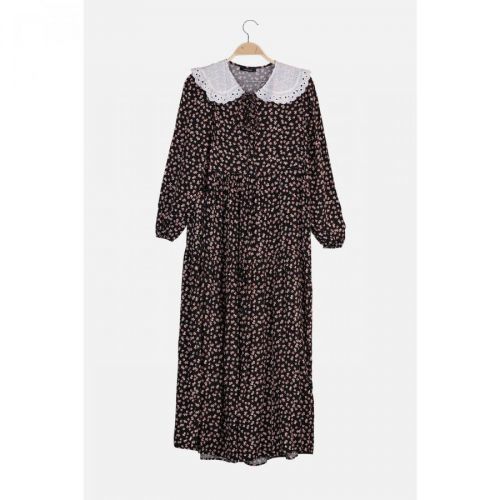 Trendyol Black Baby Collar Viscose Hijab Dress