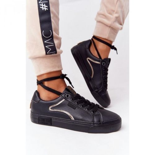 Women's Leather Sneakers BIG STAR HH274078 Black-Silver