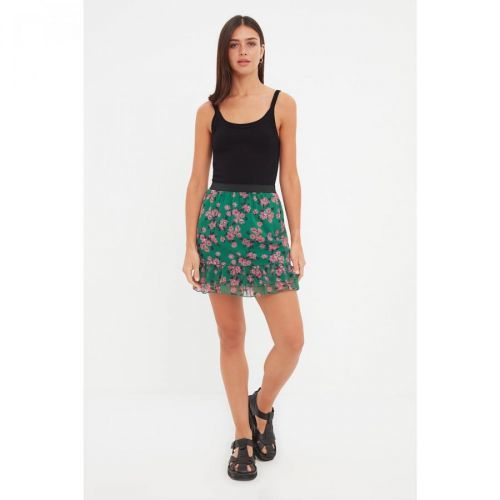Trendyol Green Printed Skirt