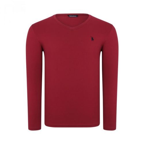 T8587 DEWBERRY V-NECK MEN'S SWEATSHIRT-FLAT BURGUNDY