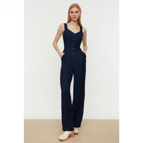 Trendyol Navy Blue Buttoned Jumpsuit