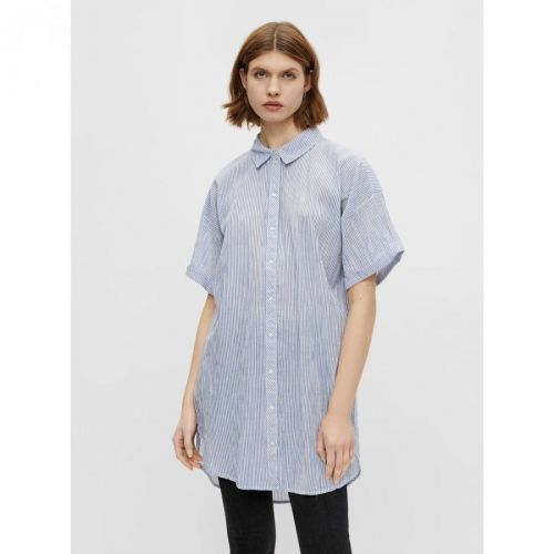 Light Blue Long Striped Shirt Pieces Terra - Women