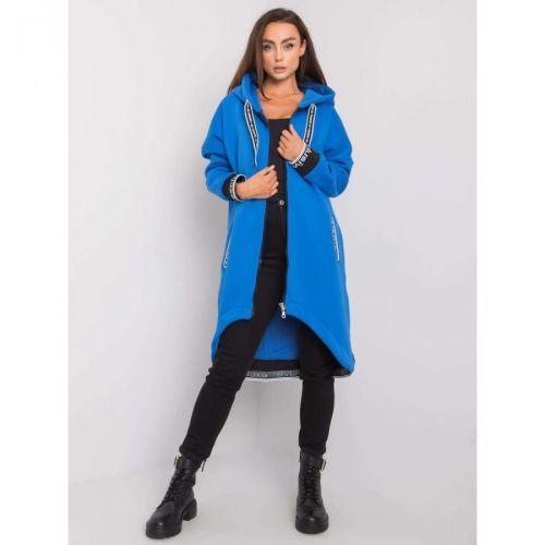 Dark blue women's sweatshirt with a zip