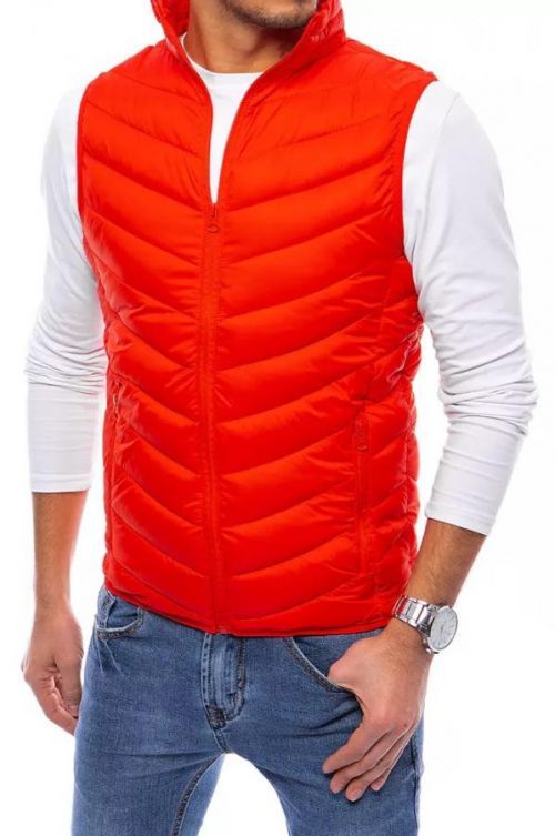 Men's quilted red vest Dstreet TX4028
