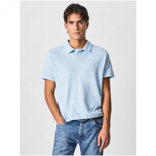 Light Blue Men's Polo T-Shirt Pepe Jeans Faren - Men