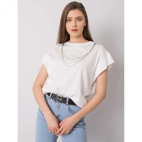 RUE PARIS White t-shirt with a necklace