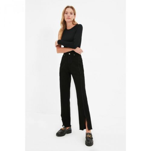 Trendyol Black Slit High Waist Bootcut Jeans