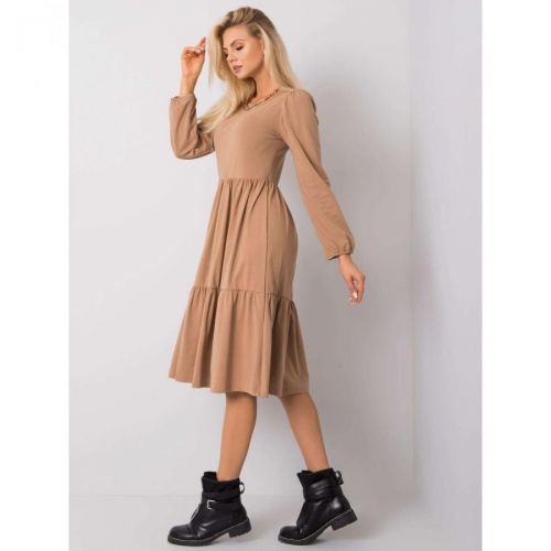 RUE PARIS Camel cotton dress