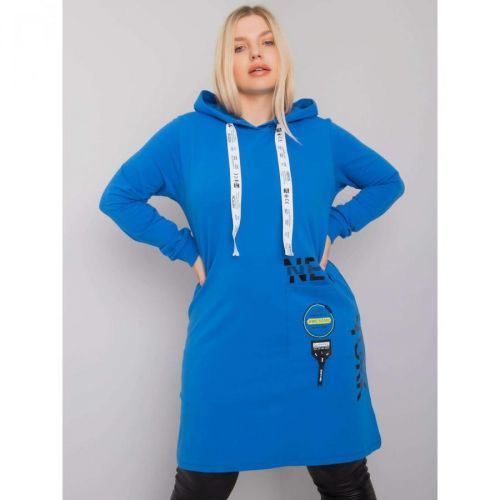 Dark blue plus size cotton tunic
