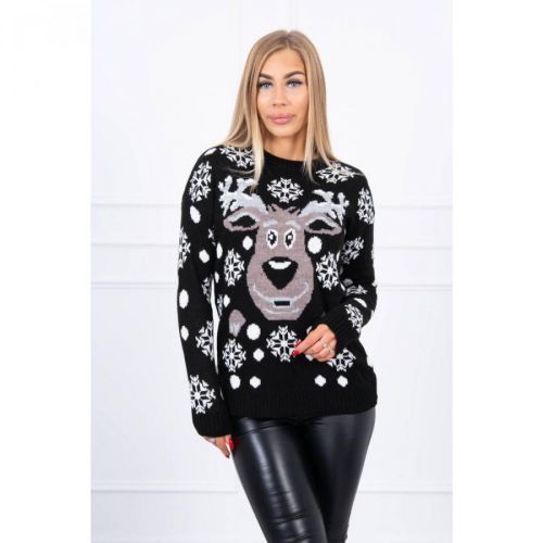Christmas sweater with reindeer black