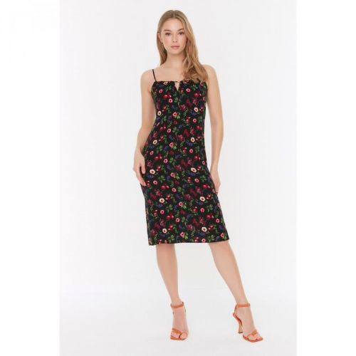 Trendyol Black Petite Strap Collar Detailed Dress