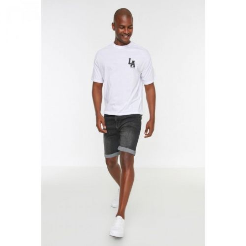 Trendyol Anthracite Men's Skinny Fit Destroyed Shorts & Bermuda
