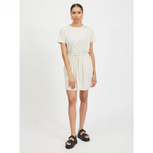 Cream dress with binding VILA Anika - Women