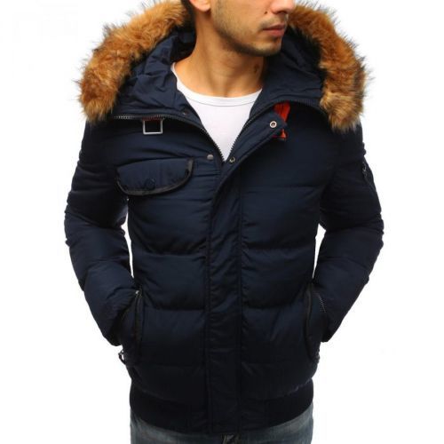 Navy blue men's quilted winter jacket TX2525
