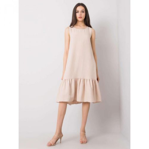 RUE PARIS Ladies' beige dress with a frill