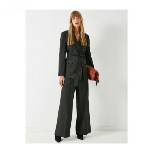 Koton Women's Anthracite Patterned Trousers