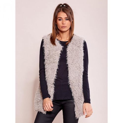 Women's gray fur vest