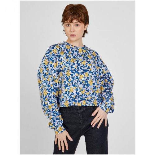 Yellow-Blue Women Patterned Sweatshirt VANS - Women