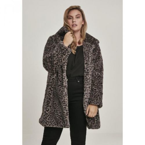Ladies Leo Teddy Coat grey leo