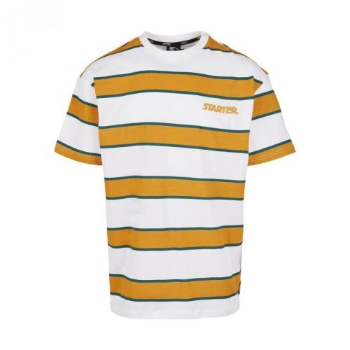 Starter Logo Striped Tee White/yellow