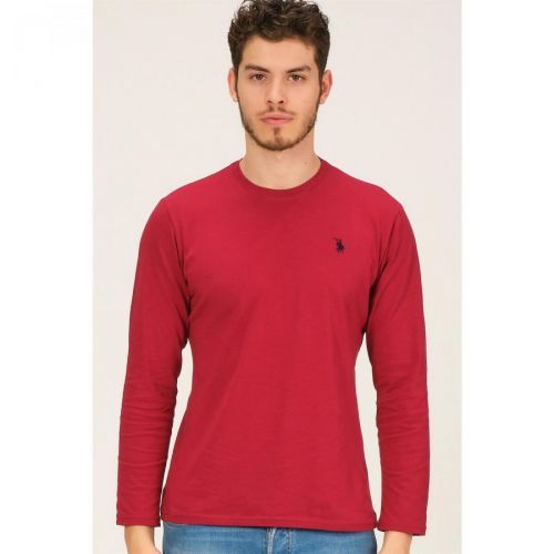 T8588 DEWBERRY BIKE COLLAR MEN'S SWEATSHIRT-BURGUNDY