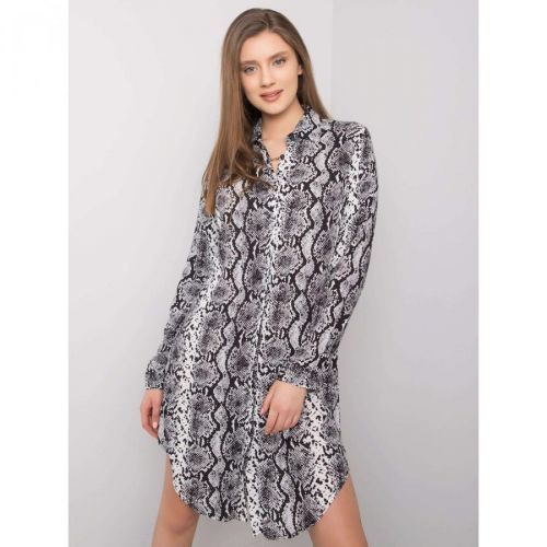 RUE PARIS Black and white dress with a print