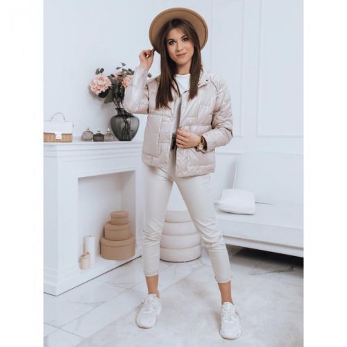 Reversible women's quilted jacket NATINA beige Dstreet TY2755
