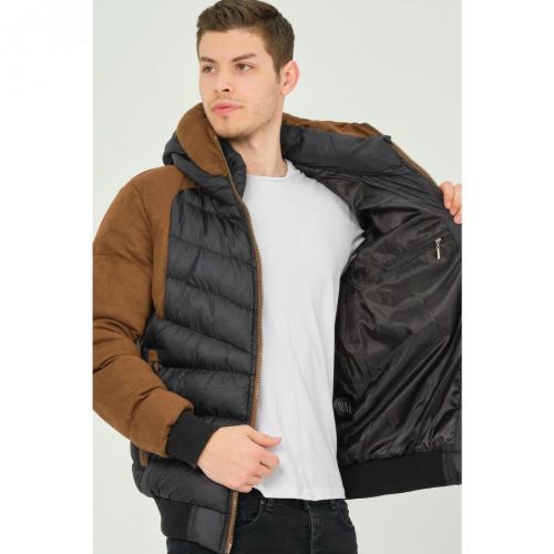M8649 DEWBERRY MEN'S COAT-LACİVERT-CAMEL